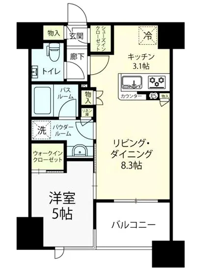シティハウス四谷津の守坂 5F
