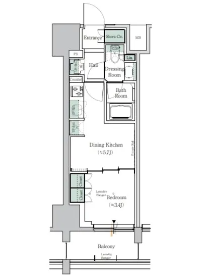 ワンルーフレジデンス田町 511