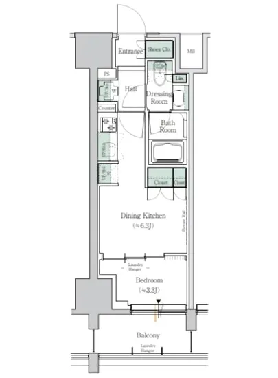ワンルーフレジデンス田町 513