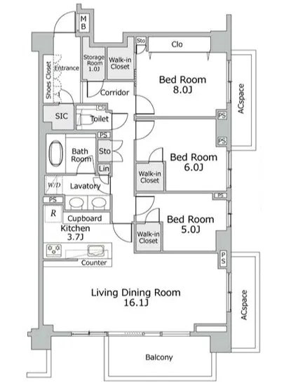 ザ・パークハウス市谷甲良町 3F