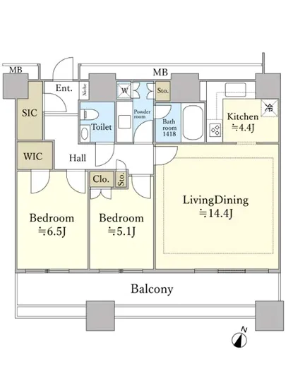 カテリーナ三田タワースイート　イーストアーク 16F