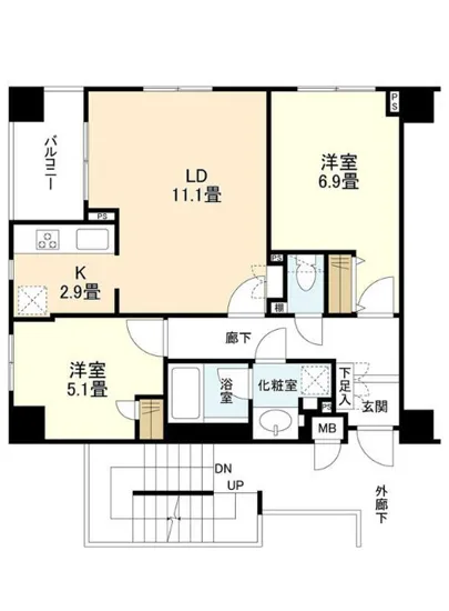 クレッセント三田 5F