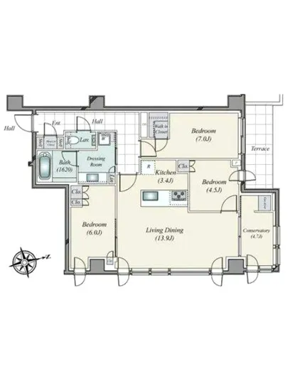 プラウド白金長者丸 1F