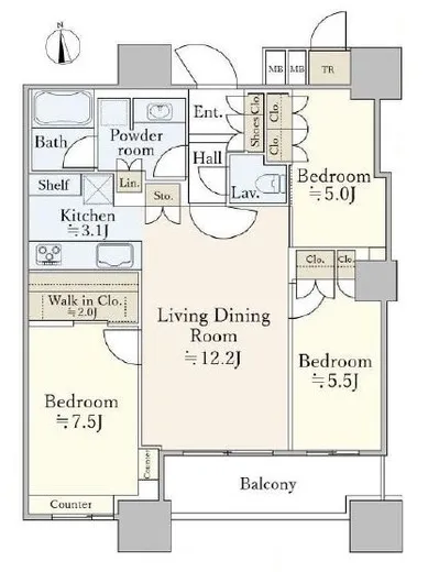 パークシティ大崎　ザ　タワー 21階 76.86㎡