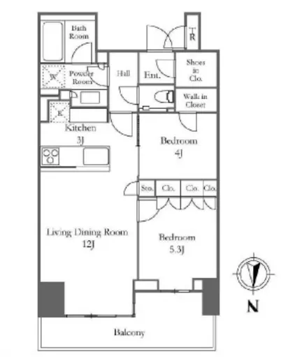 ベイズタワー＆ガーデン 13階 58.31㎡