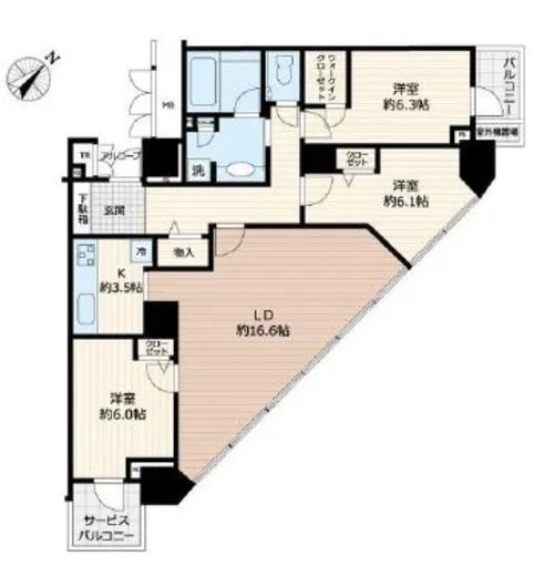 アップルタワー東京キャナルコート 25階 93.13㎡