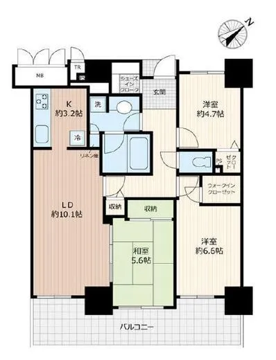 アップルタワー東京キャナルコート 18階 73.03㎡
