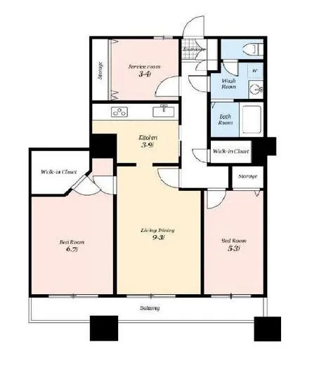 晴海アイランドトリトンスクエアビュータワー 25階 69㎡