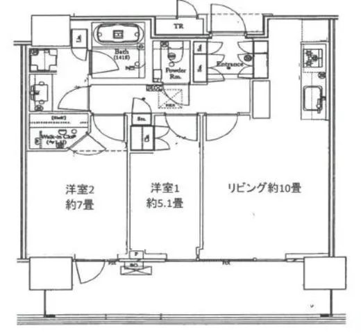 パークコート浜離宮ザ・タワー 16階 61.82㎡