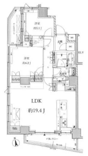 ザ・パークハウス代官山 5階 71.22㎡