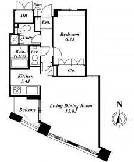 ルネパルティーレ汐留 10階 57.34㎡