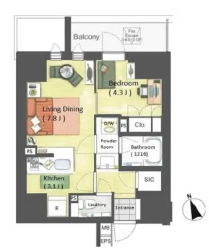 Ｂｅｌｌｅ　Ｖｕｅ　千代田飯田橋 6階 37.66㎡