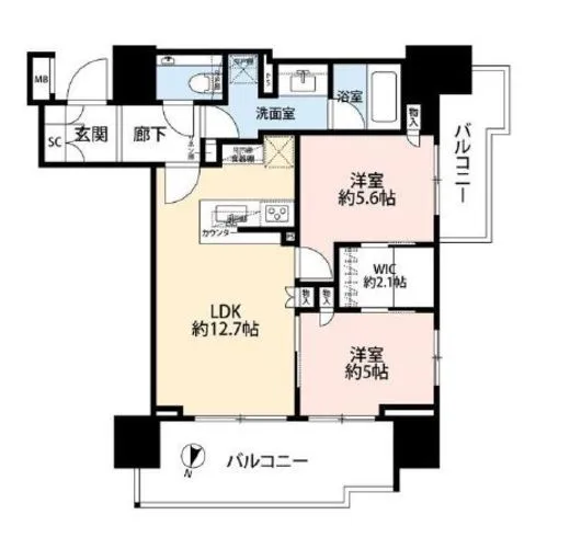 ザ・パークハウス市ヶ谷 5階 60.14㎡