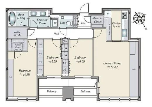 シティタワー麻布十番 35階 102.58㎡