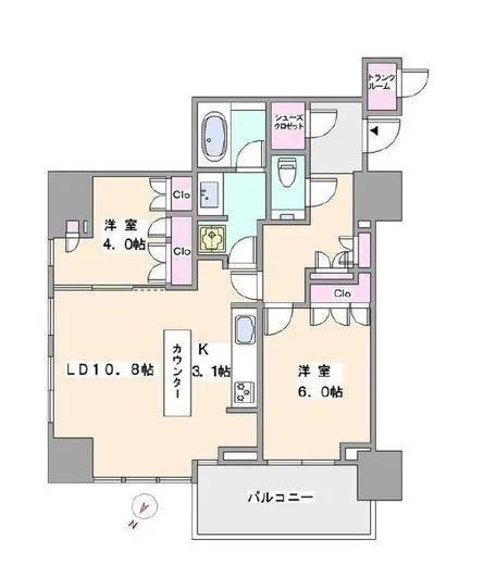 ザ・パークハウス高輪タワー 9階 61.24㎡