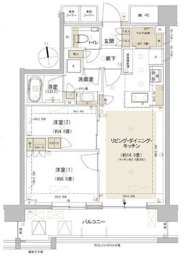 パークホームズ東中野 2階 56.19㎡