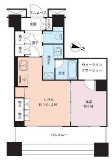 カテリーナ三田タワースイート イーストアーク 9階 44.37㎡