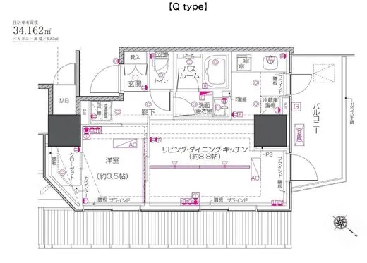 ＺＯＯＭ中目黒 7階 33.98㎡