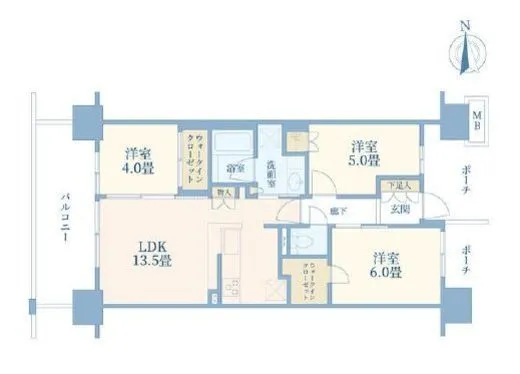 プラウドシティ大田六郷 6階 64.62㎡