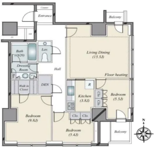 グランドメゾン恵比寿の杜 5階 96.96㎡