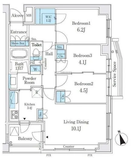 パークホームズ板橋ブロッサムアヴェニュー 3階 66.11㎡