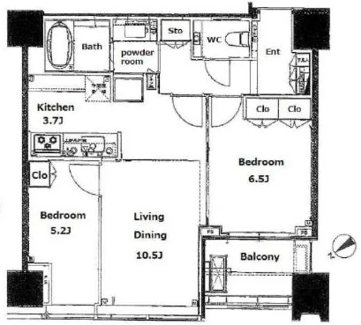 シティタワー麻布十番 26階 60.85㎡