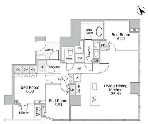 ザ・レジデンス六本木 12階 101.9㎡