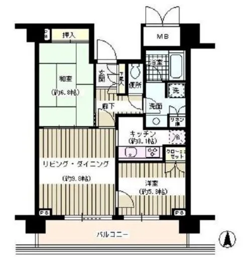 イーストコモンズ清澄白河パークフラッツ 5階 58.02㎡