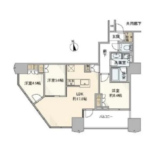 富久クロスコンフォートタワー 26階 75.59㎡