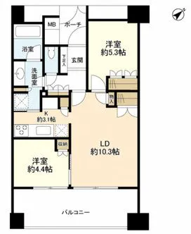 エティア目黒イーストコート 10階 53.99㎡