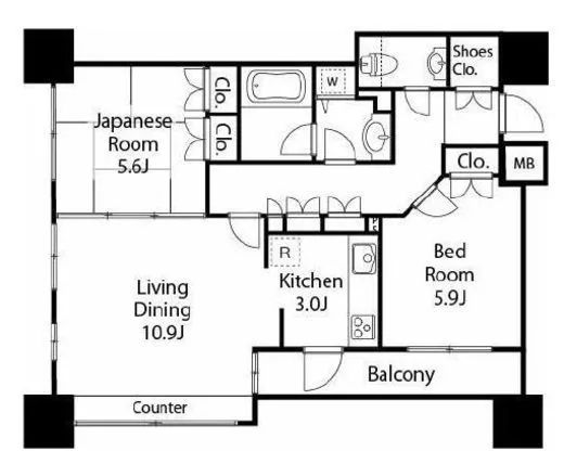 ファミール新宿グランスイートタワー 13階 59.37㎡