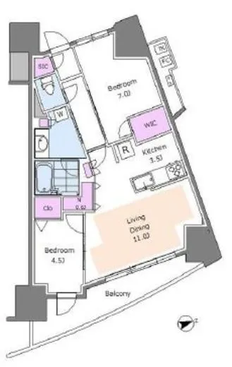 プラウドシティ東雲キャナルマークス 13階 60.86㎡