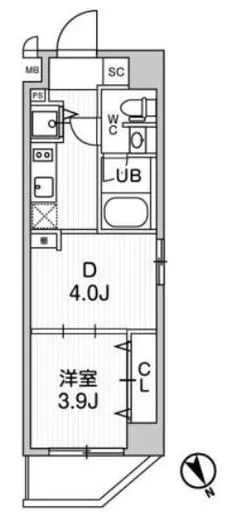 ステージファースト浅草橋Ⅳ 5階 27㎡