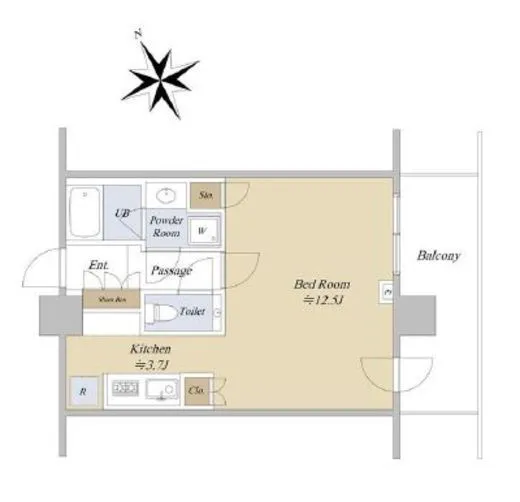 シティタワー新宿 13階 38.32㎡