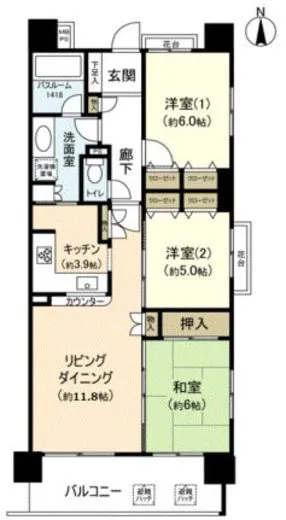 クリオ美術館通り弐番館 5階 55.74㎡