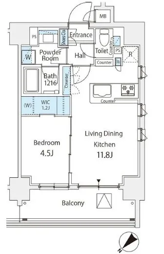 パークリュクス日本橋小網町mono 4階 40.15㎡