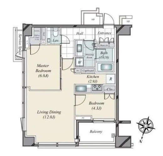 パークコート千代田一番町 13階 60.1㎡