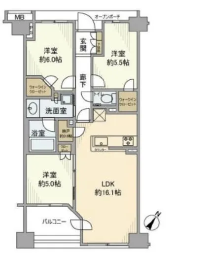 プラウド練馬中村橋 4階 73.2㎡