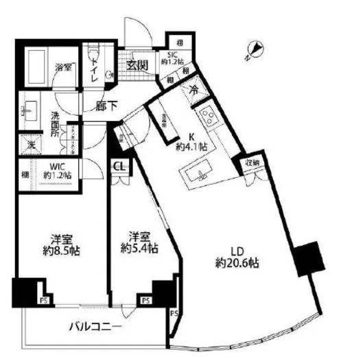 パークコート神宮北参道ザタワー 16階 76.7㎡