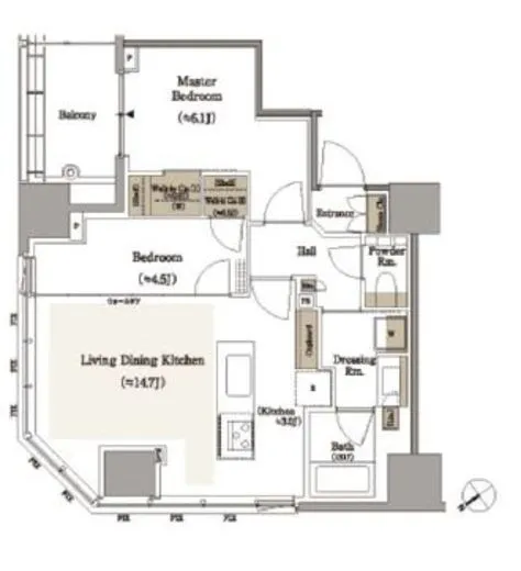 パークホームズ浜松町 14階 57.95㎡