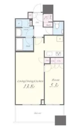 パークタワー勝どきミッド/サウス 13階 46.14㎡