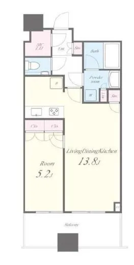 パークタワー勝どきミッド/サウス 15階 46.21㎡