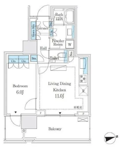 プラウドタワー芝浦 3階 43.18㎡