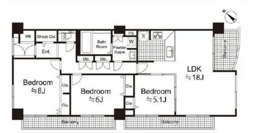 クレッセント目黒青葉台 9階 81.01㎡