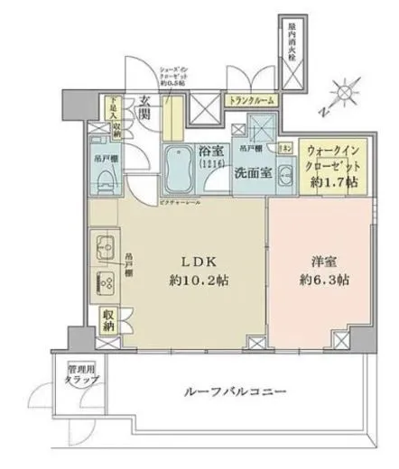ザ・パークワンズ目黒不動前 6階 41.93㎡