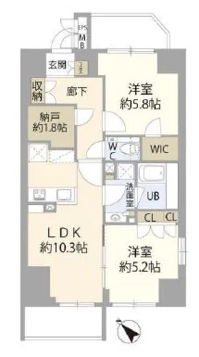 スカイライフ武蔵小山 3階 54.61㎡