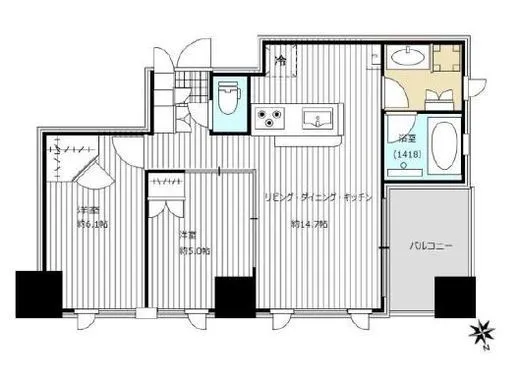 アスコットパーク東京八丁堀 5階 56.18㎡