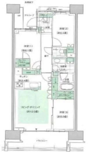 HARUMI FLAG PARK VILLAGE (晴海フラッグ パークヴィレッジ) 8階 75.57㎡