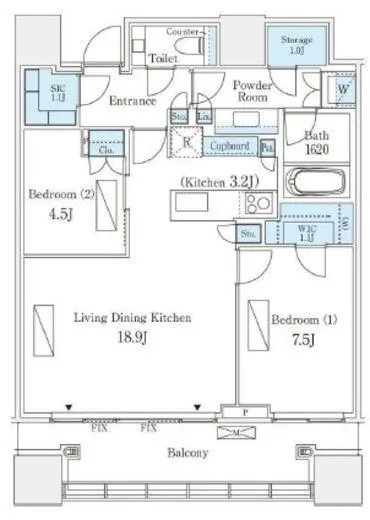 パークコート渋谷ザタワー 23階 74.87㎡