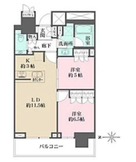 ザ・パークハウス晴海タワーズ クロノレジデンス 23階 60.95㎡